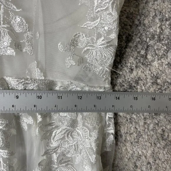 Lulus Wedding Dress Womens Large White Lace Maxi Gown Bridal Corset Back‎ Train - Picture 10 of 13